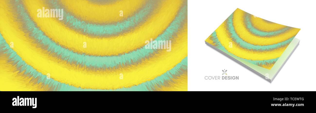 Cover Design vorlage. 3D-wellig Hintergrund mit Ripple Effect. Vector ...