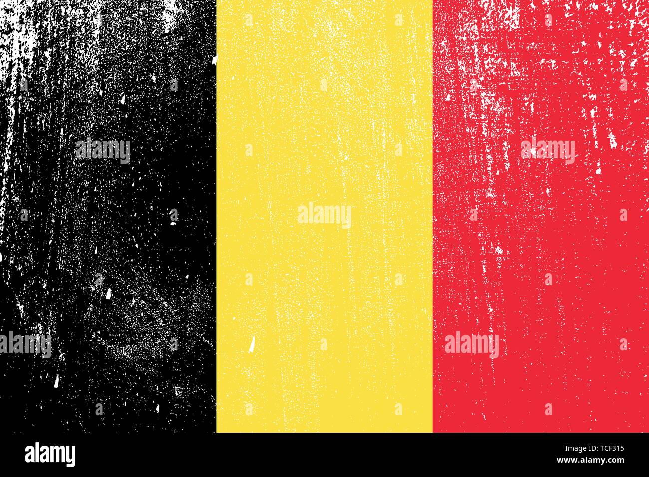 Grunge gestaltete Flagge von Belgien. Für ihr Design Vorlage. Für Ihr Design Template Stock Vektor