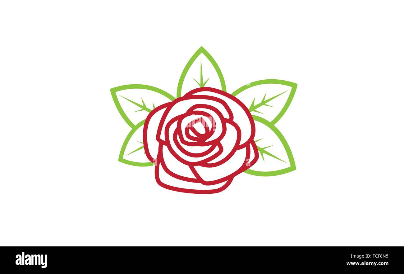 Red Rose Natur Lotus Logo Design Symbol Abbildung Stock Vektor