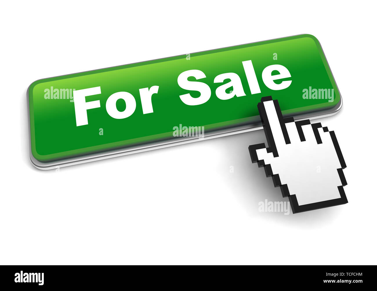 Zum Verkauf Konzept 3d-Abbildung auf weißem Hintergrund Stockfoto