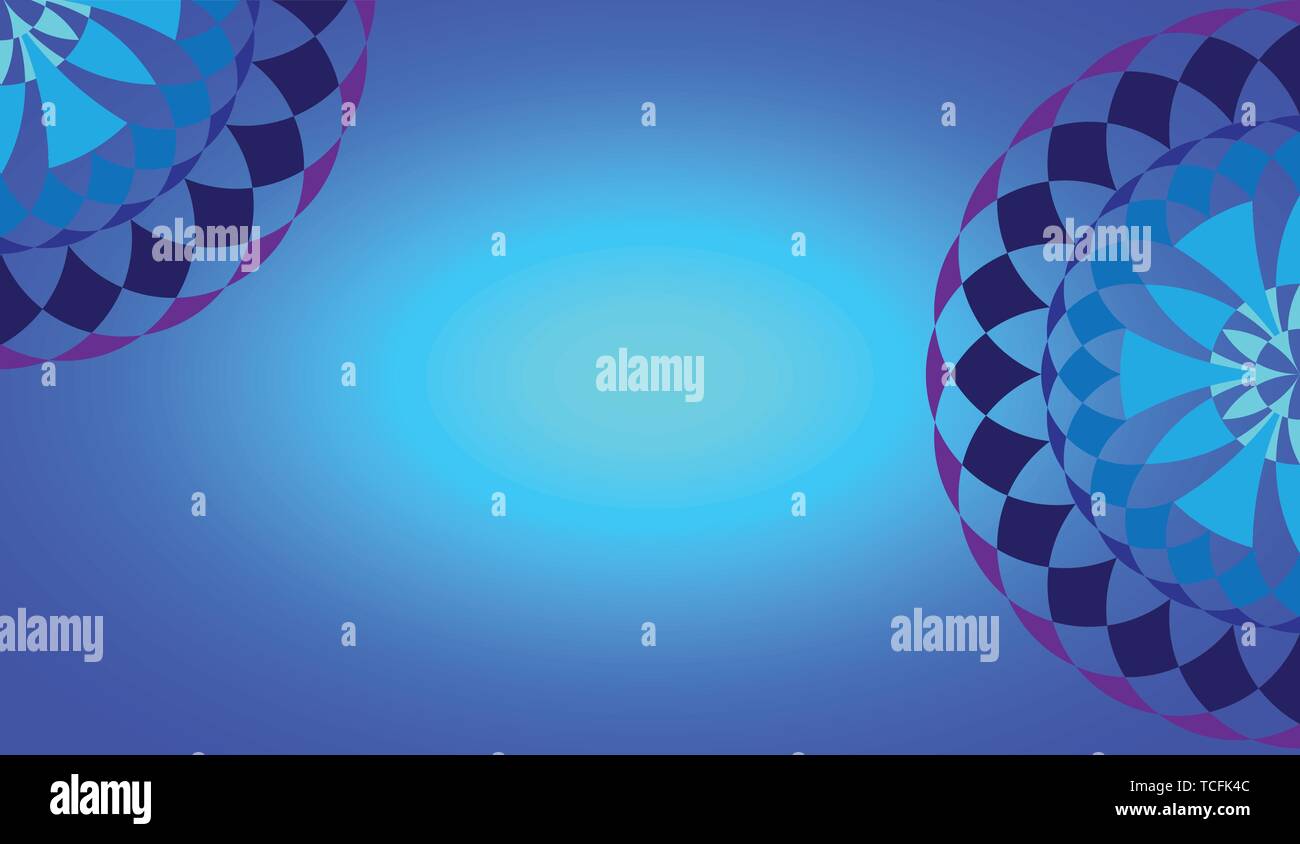 Blauer runder Mandala vector Hintergrund Stock Vektor