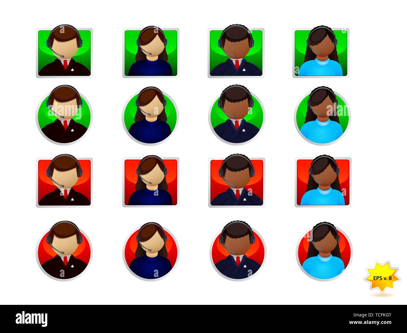 On-line-support Symbole gesetzt Stock Vektor