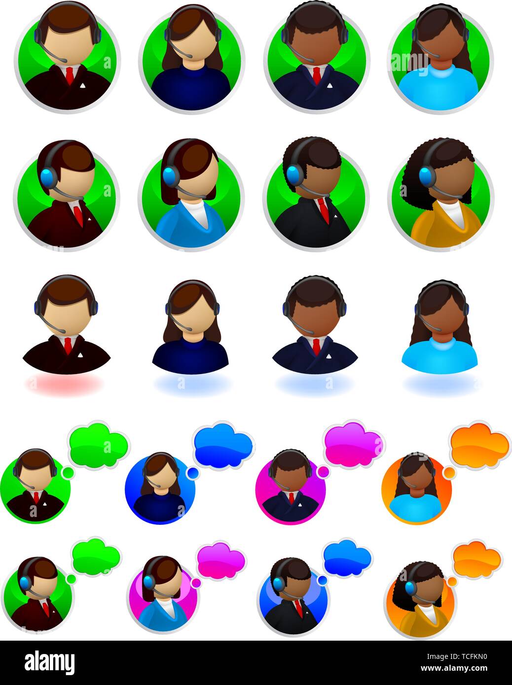 On-line-support Symbole gesetzt Stock Vektor