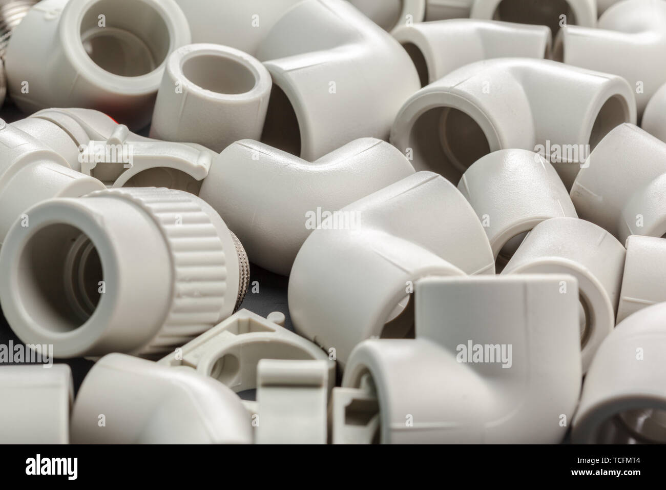 Werkzeuge und Materialien für sanitäre arbeiten Stockfoto