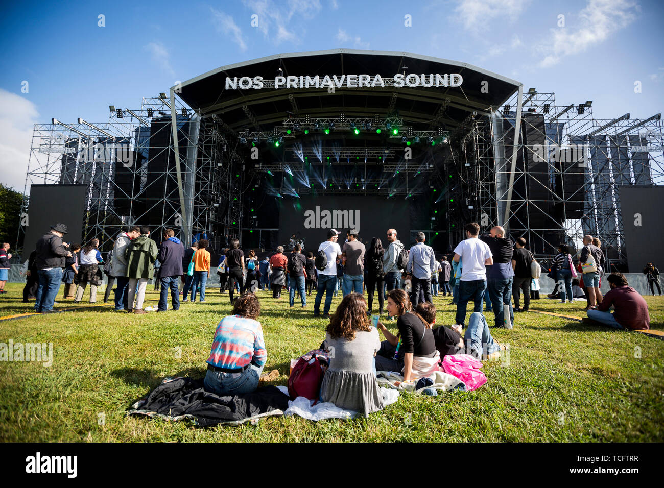 Ein Blick auf die Main Stage des NOS Primavera Sound Festivals in Porto. Stockfoto