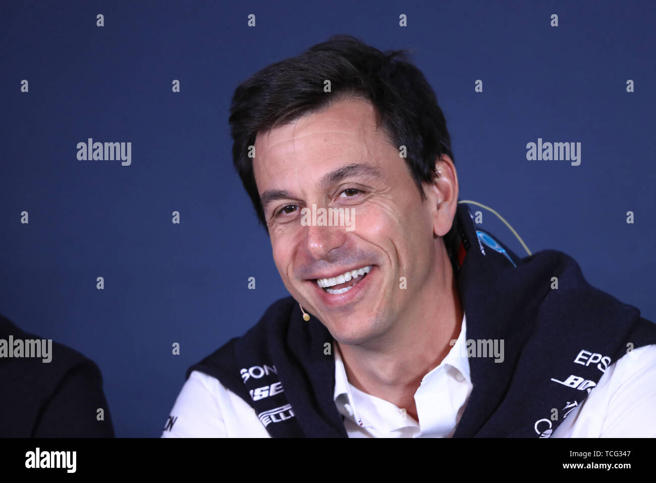 Montreal, Kanada. 07 Juni, 2019. Formel 1 Grand Prix von Kanada, Praxis Tag; Toto Wolff, Geschäftsführer und Leiter der Mercedes Benz Motorsport Credit: Aktion Plus Sport Bilder/Alamy leben Nachrichten Stockfoto