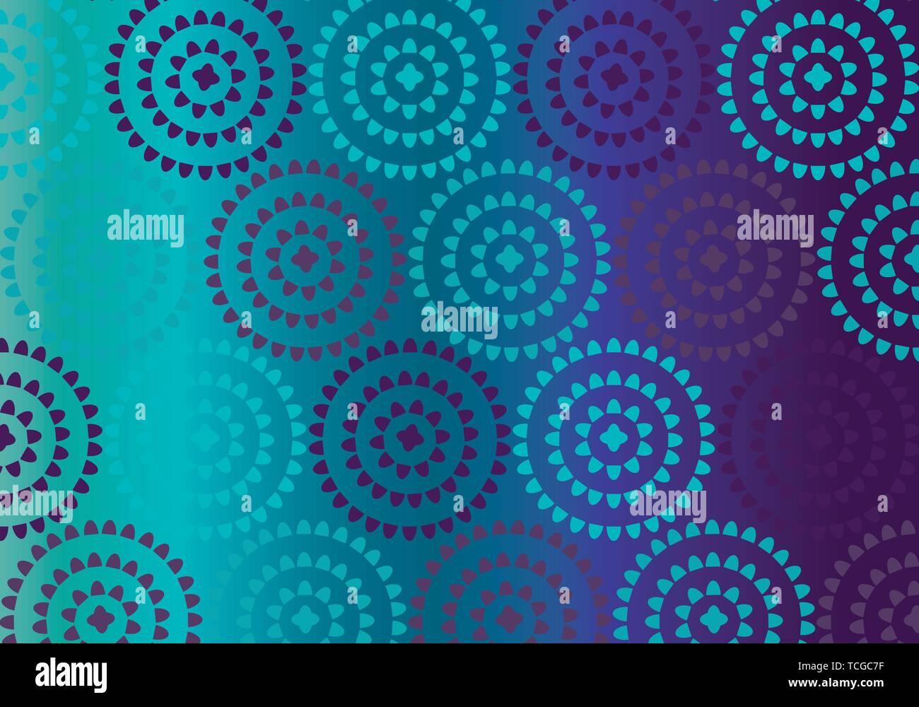 Yoga Matte vector pattern Abbildung in Lila und türkis-blauen Farben Stock Vektor