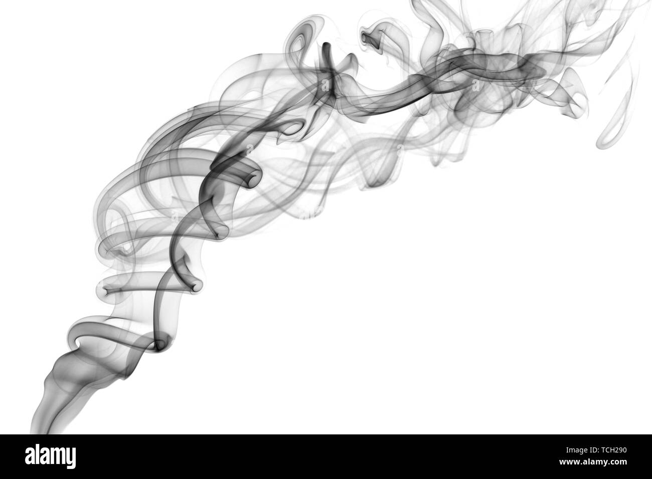 Abstrakte Rauch isoliert auf weiss Stockfoto