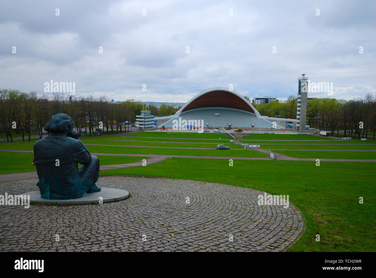 Gedenkstätte für Gustav Ernesaks (1908-1993) auf dem Tallinn Song Festival Grounds, Tallinn, Estland Stockfoto