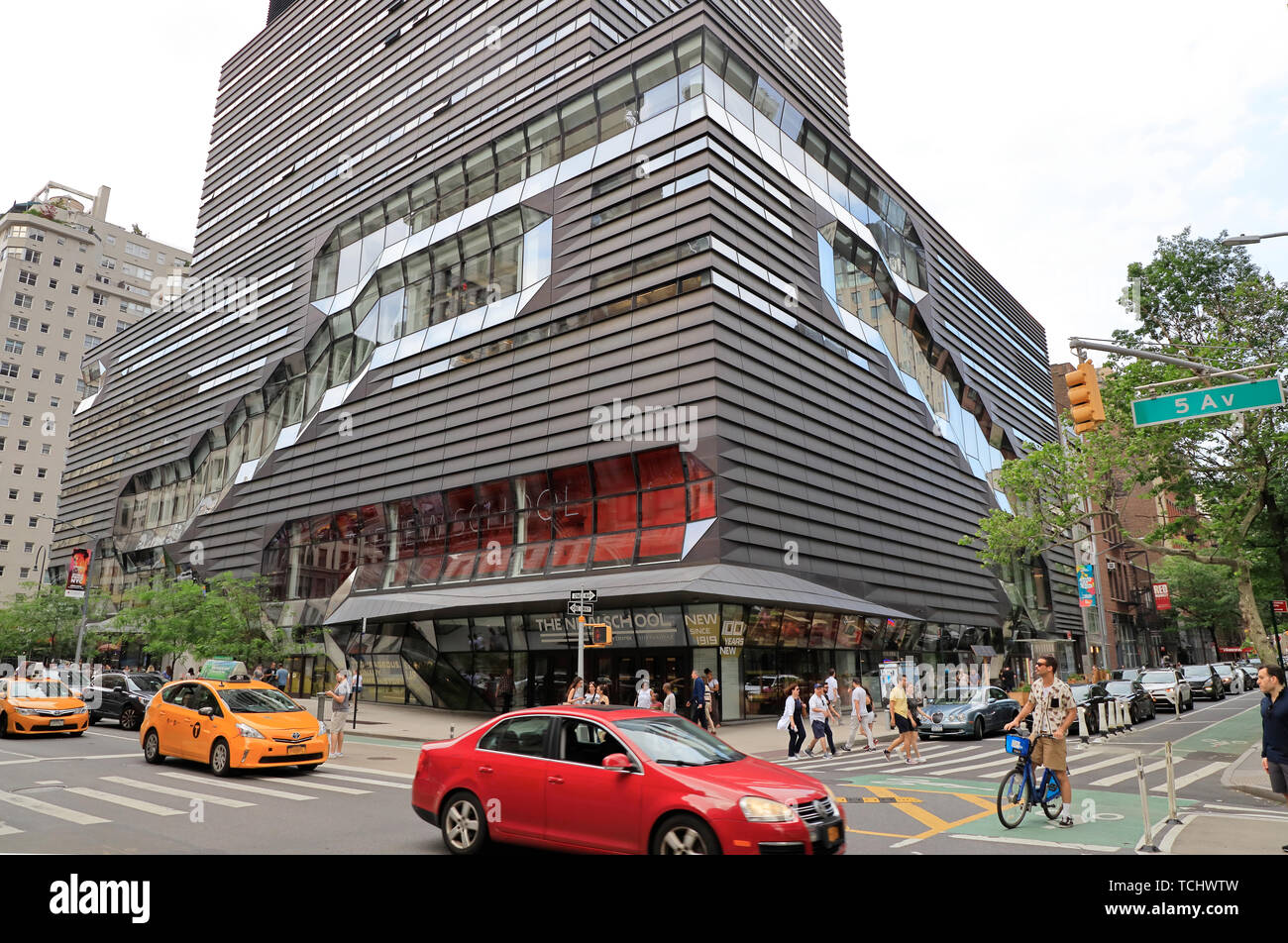 Außenansicht der Universität Zentrum der New School University. Manhattan, New York City, USA. Stockfoto