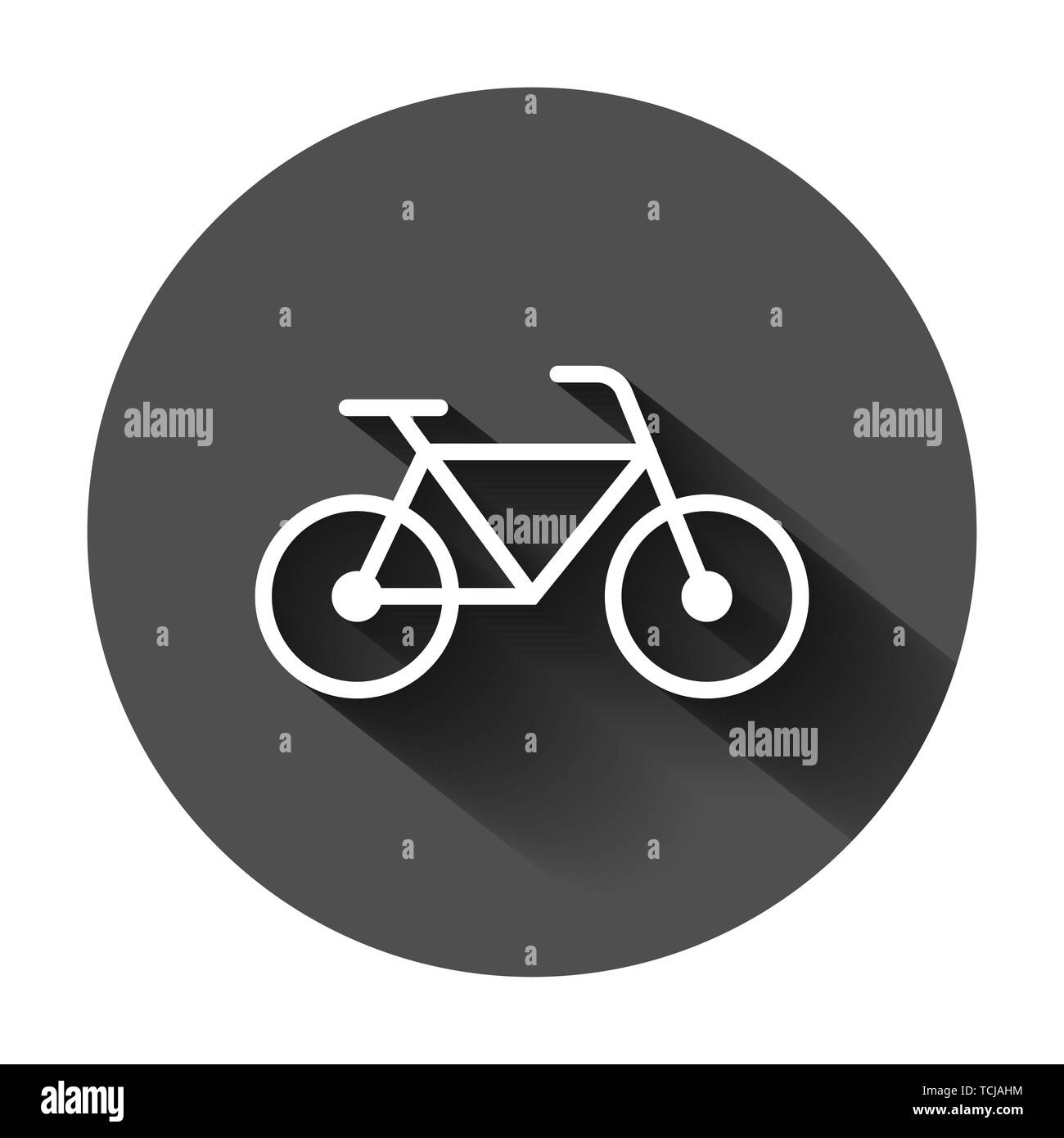 Fahrrad zeichen Symbol im flachen Stil. Bike Vector Illustration auf schwarzen Hintergrund mit langen Schatten. Radfahren Geschäftskonzept. Stock Vektor