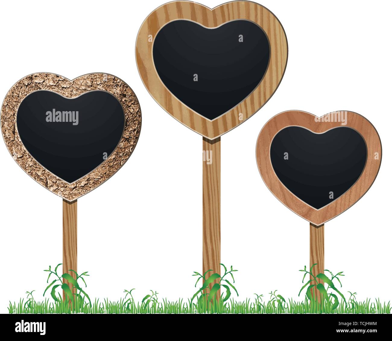 Herz board Schiefer Holz Kreide schild Form vector Liebe Stock Vektor