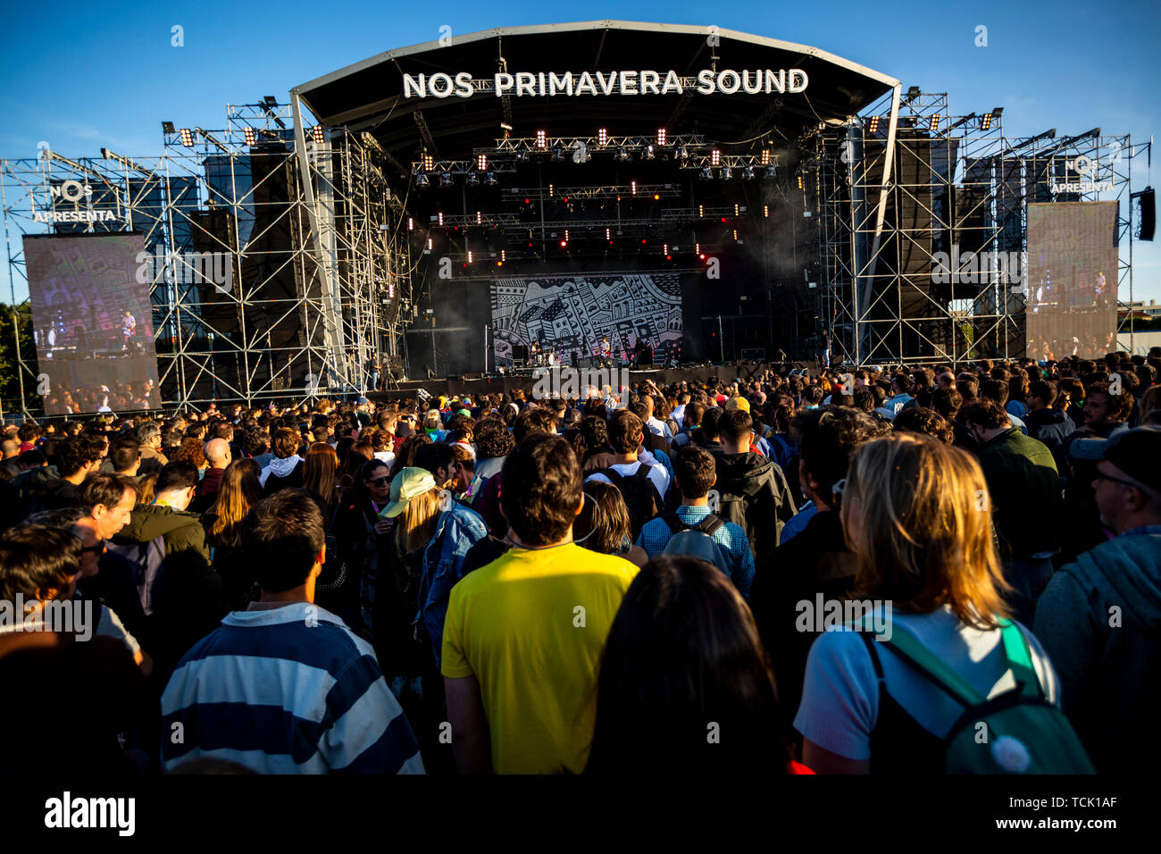 Ein Blick auf die Main Stage des NOS Primavera Sound Festivals in Porto. Stockfoto