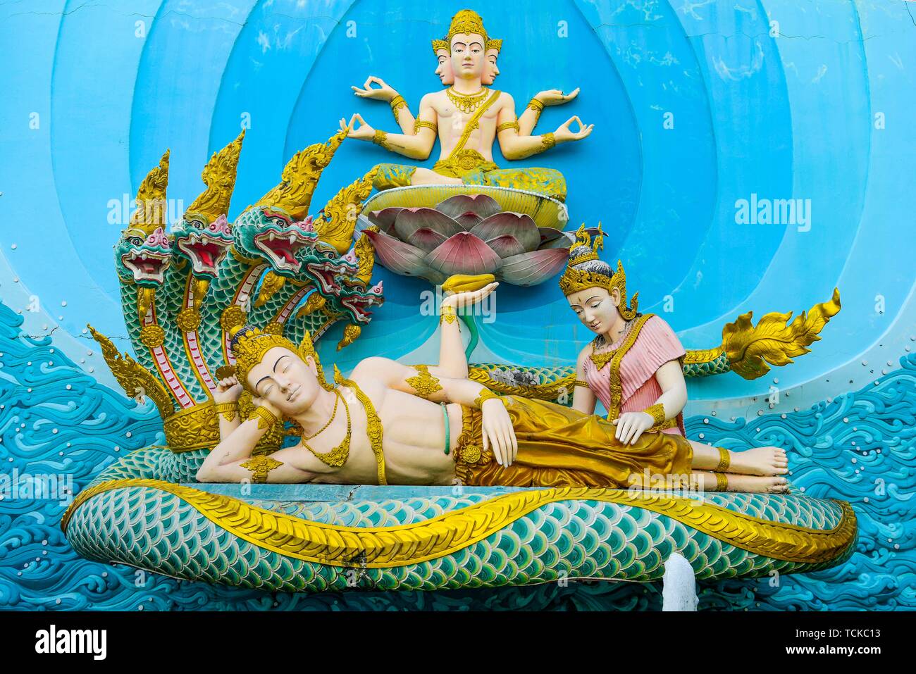 Hinduistische Götter Figuren in Mini Siam Pattaya, Thailand Stockfoto