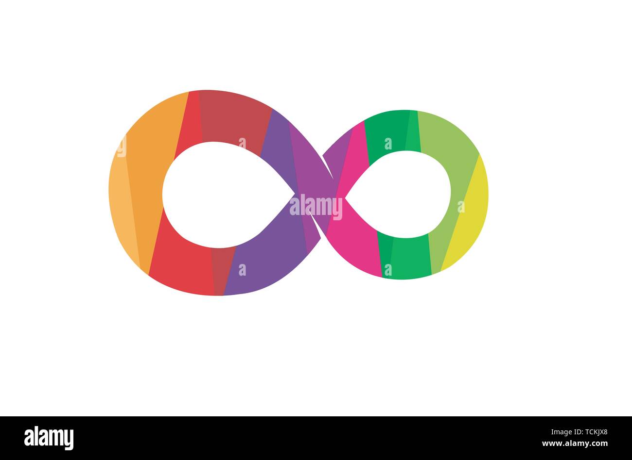 Kreative abstrakte farbenfrohe Infinity Symbol Logo Design Stock Vektor