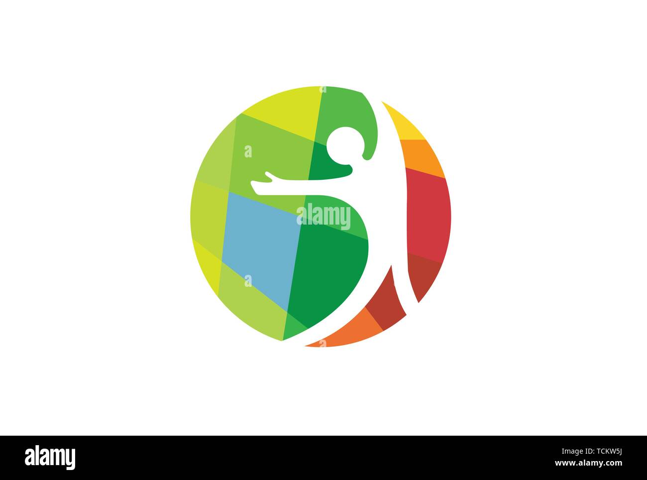 Kreative glückliche Person Symbol Hoffnung Logo Design Illustration Stock Vektor