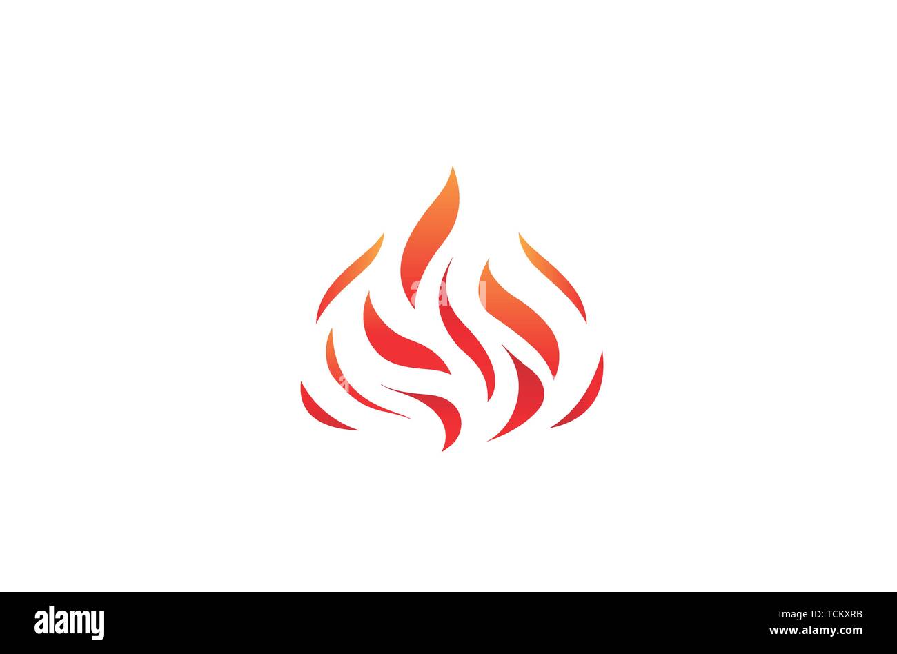 Flammendes Feuer Logo Design Illustration Stock Vektor