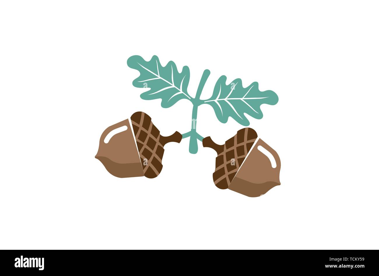 Acorn Obst Saatgut Mutter Logo Design Illustration Stock Vektor