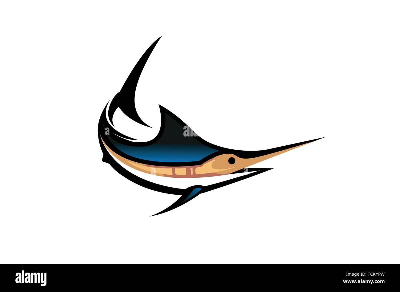 Kreative Schwertfisch Marlin Aquatic Animal Logo Illustration Stock Vektor
