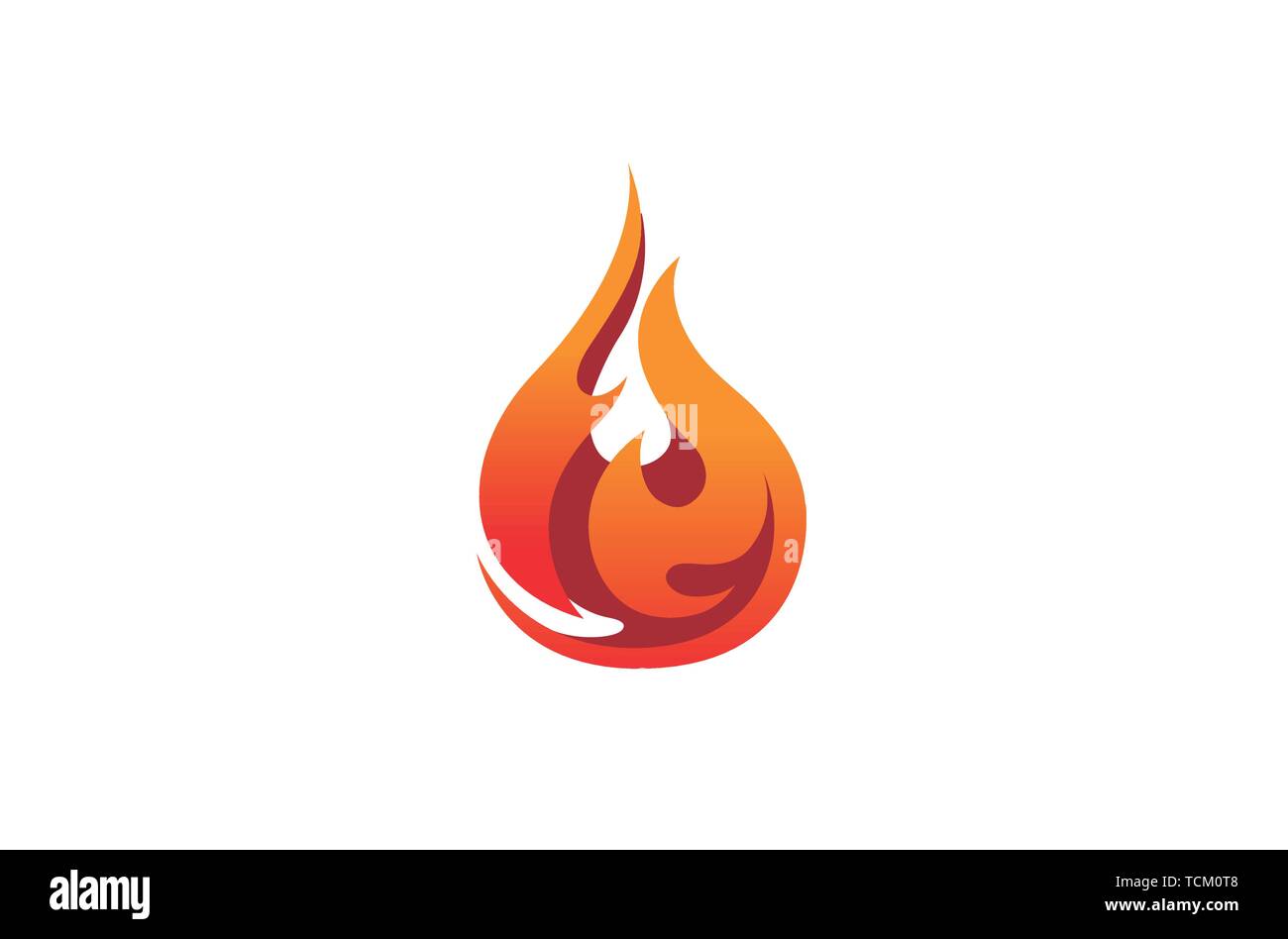 Flammendes Feuer Logo Design Illustration Stock Vektor