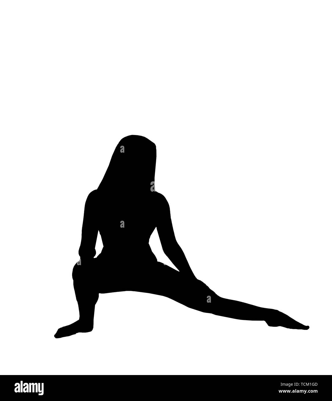 Silhouette yoga Stockfoto
