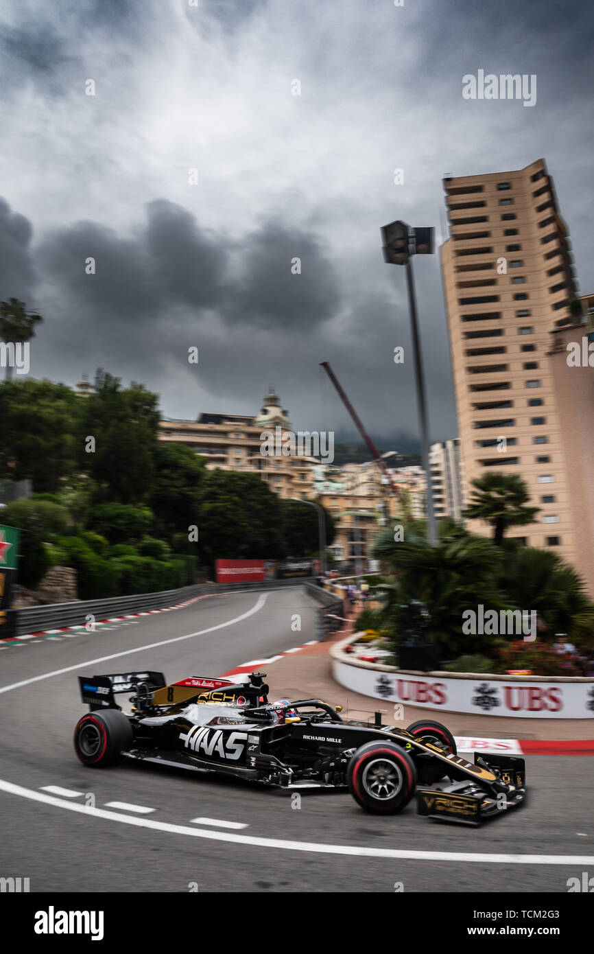 Monte Carlo / Monaco - 23/05/2019 - #8 Romain Grosjean (FRA, Haas VF19) während des RP2 vor der 2019 beim Grand Prix von Monaco Stockfoto