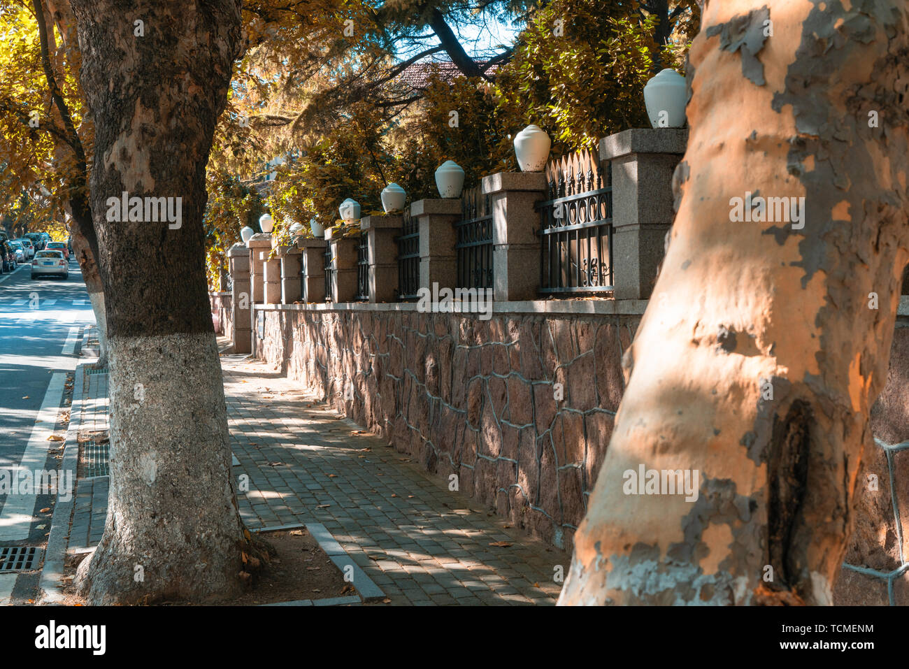 Herbstlandschaft der Ba Daiguan, Qingdao, Provinz Shandong Stockfoto
