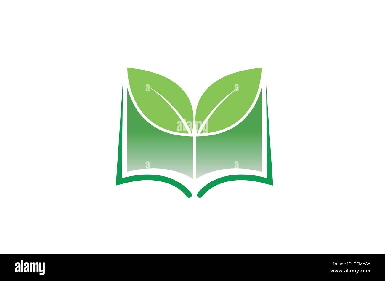 Creative Green buch Blatt Symbol Logo Vektor Design Illustration Stock Vektor