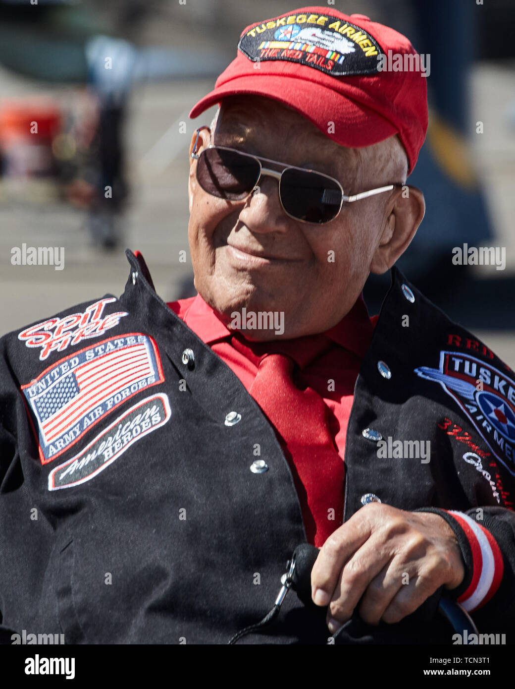 Reno, NV, USA. 16 Sep, 2018. Am National Championship Air Races 2018 Reno. Tuskegee Flieger Oberstleutnant Robert Freund gerade die roten Rücklichter P-51 Mustang 'Bunny''. Credit: Ian L. Sitren/ZUMA Draht/Alamy leben Nachrichten Stockfoto