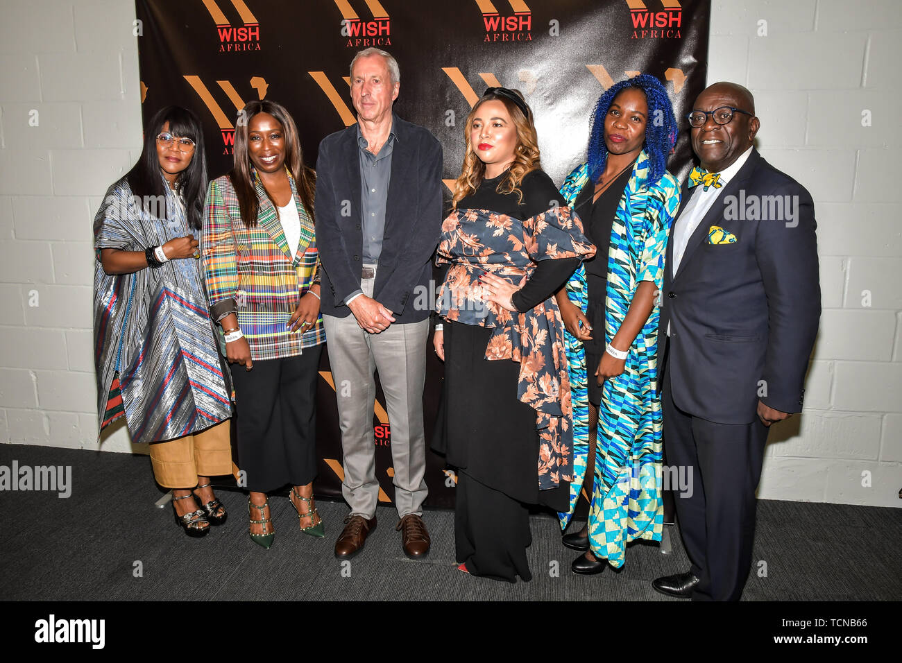 London, Großbritannien. 09 Juni, 2019. Lautsprecher Reni Folawiyo, Yvonne Fasinro, David Suddens, Ezzie Chidi-Ofong und Jacqueline Shaw im Business der Afrikanischen Mode auf Wunsch Afrika Expo, ein Schaufenster der Panafrikanismus im Olympia Conference Center am 9. Juni 2019, London, UK. Bild Capital/Alamy leben Nachrichten Stockfoto