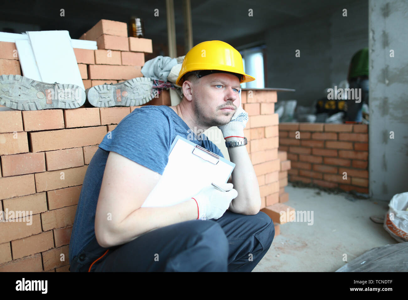 Smart Builder in hardhat Stockfoto