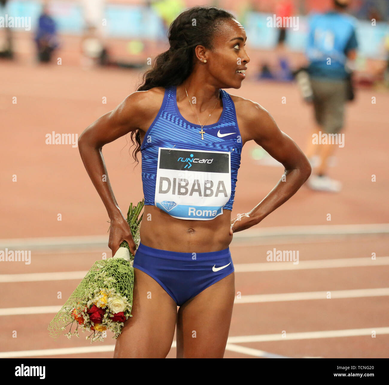 Rom, Italien, Juni 06: Genzebe Dibaba Äthiopien gewinnt den Frauen 1500 m Fall während der iaaf Diamond League 2019 Golden Gala Pietro Mennea in Rom Stockfoto