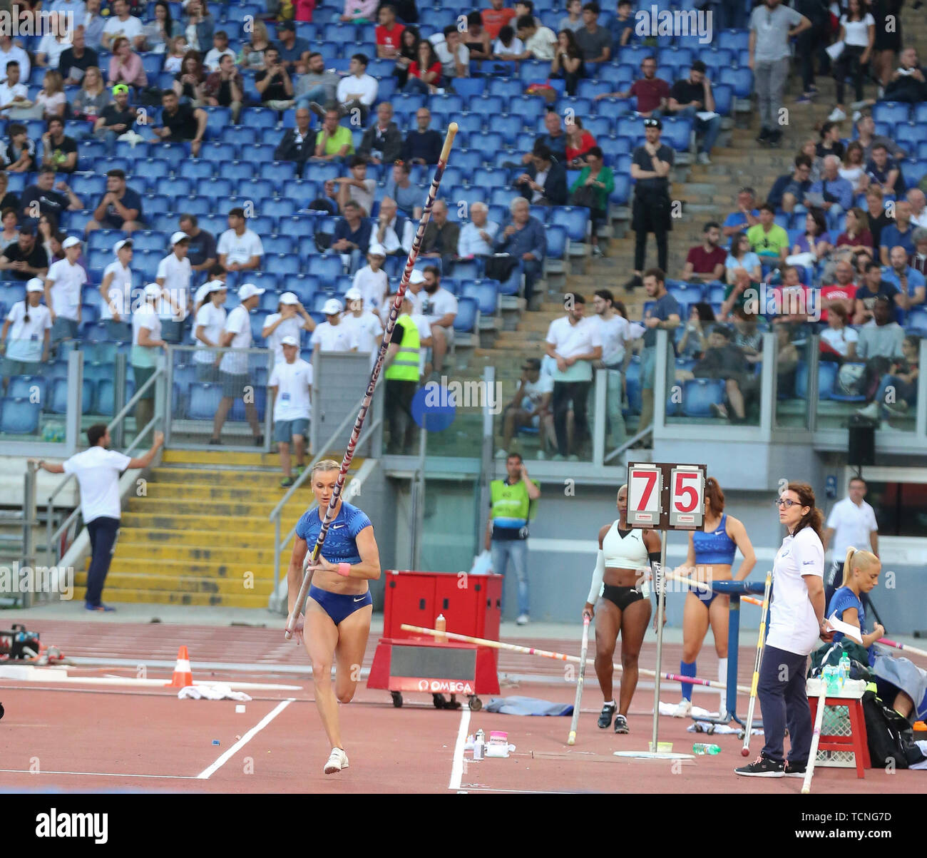 Rom, Italien, Juni 06: Katie Nageotte der USA konkurriert in der Frauen Stabhochsprung Ereignis während der iaaf Diamond League 2019 Golden Gala Pietro Mennea im Ro Stockfoto