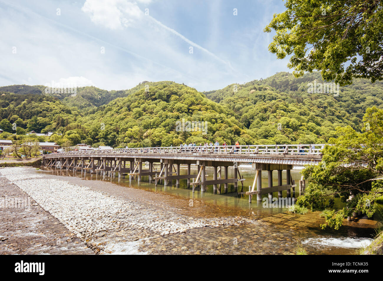 Togetsu Brücke Arashiyama Kyoto Stockfoto