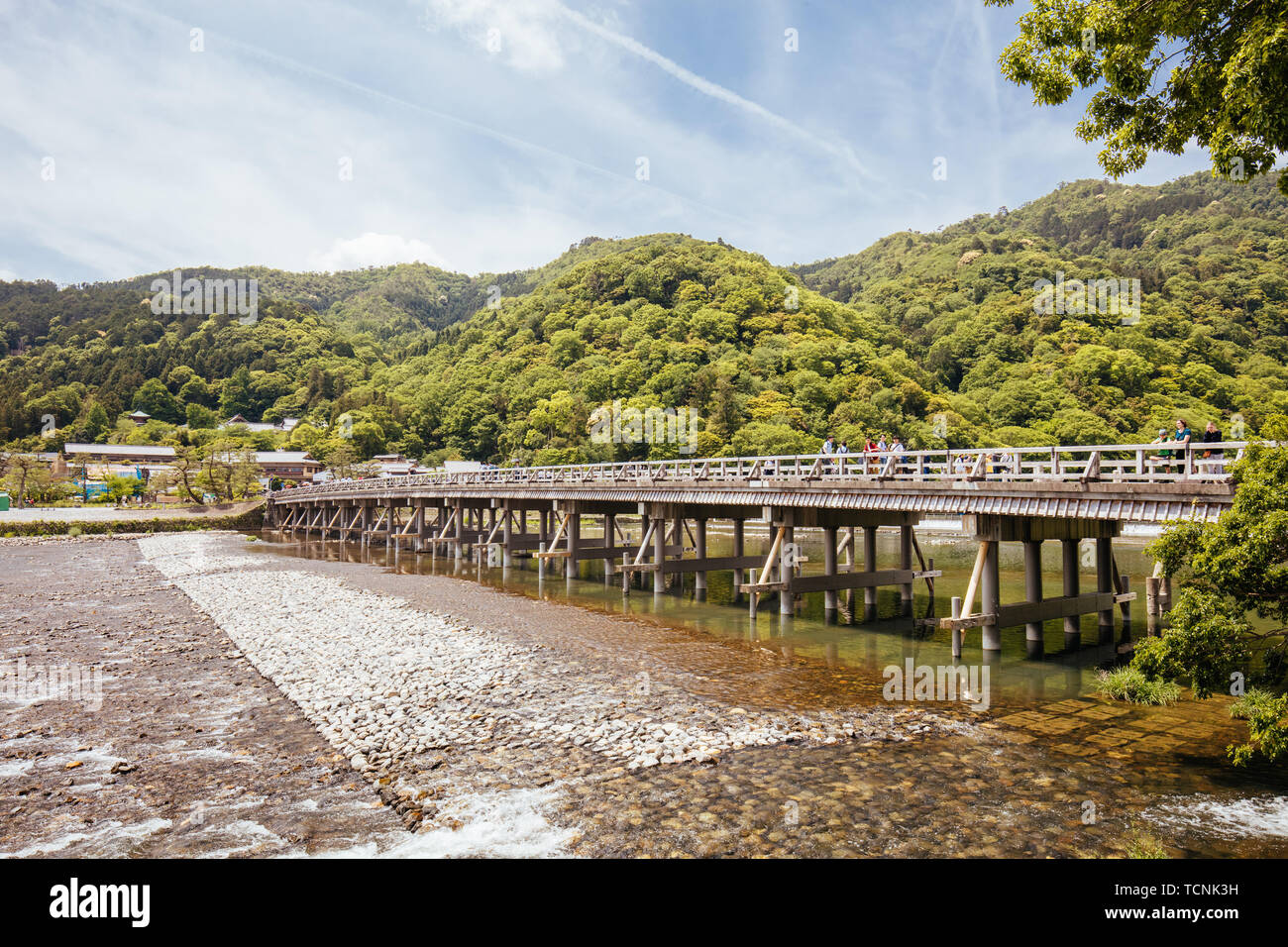Togetsu Brücke Arashiyama Kyoto Stockfoto