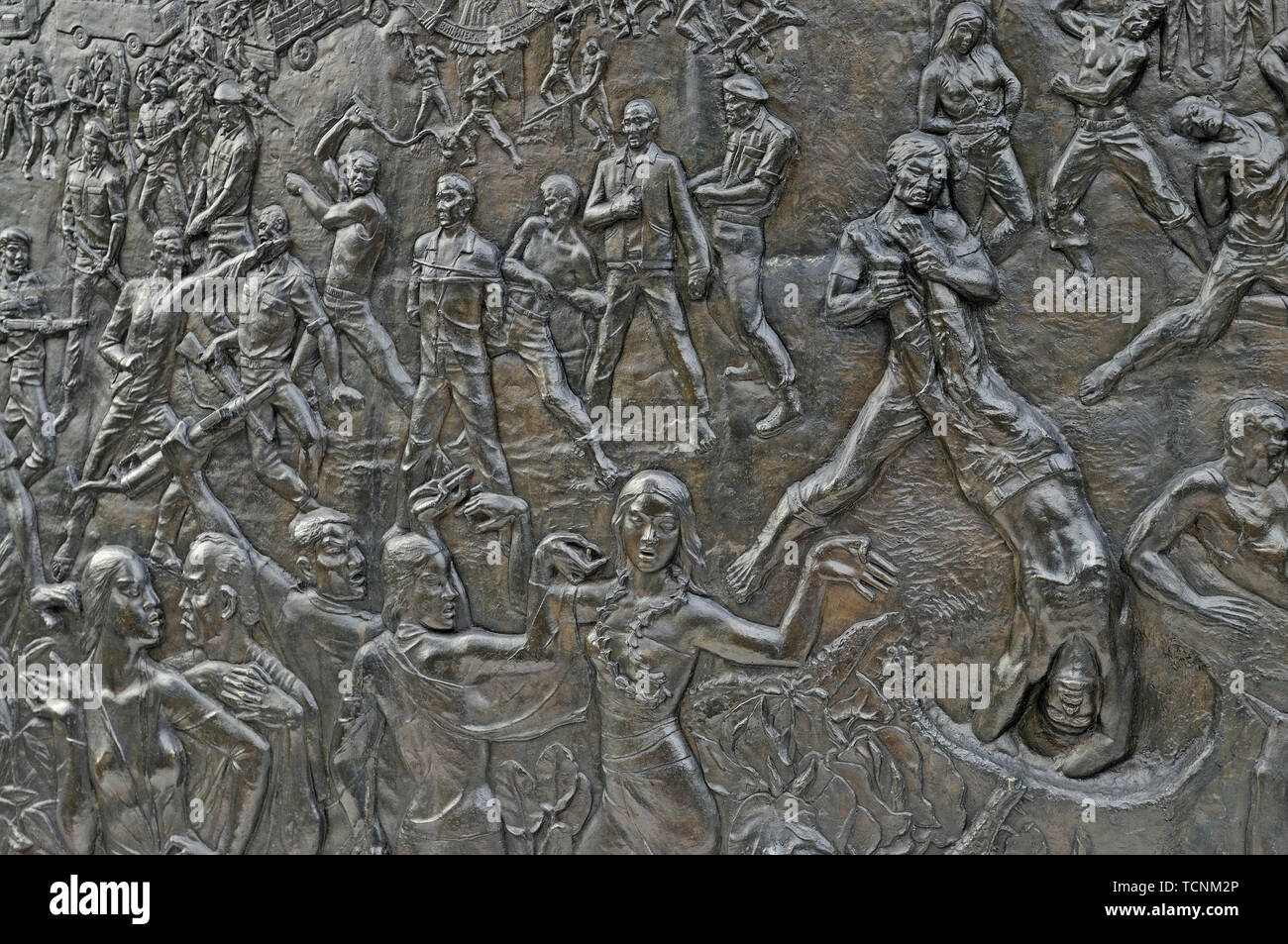 Jakarta, dki Jakarta/Indonesien - 20. April 2009: Detail der Erleichterung über die Pancasila sakti Gedenkstätte Stockfoto