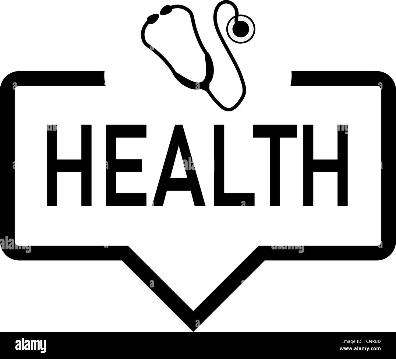 Gesundheit web Sprechblasen-symbol mit stetoscope Stock Vektor