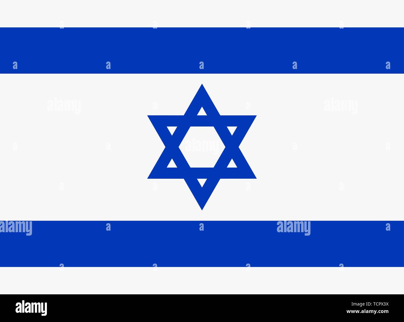 Nationaler Patriotischer Symbol. Weiß Blau Israel realistische Flagge.  Vector Illustration Stock-Vektorgrafik - Alamy