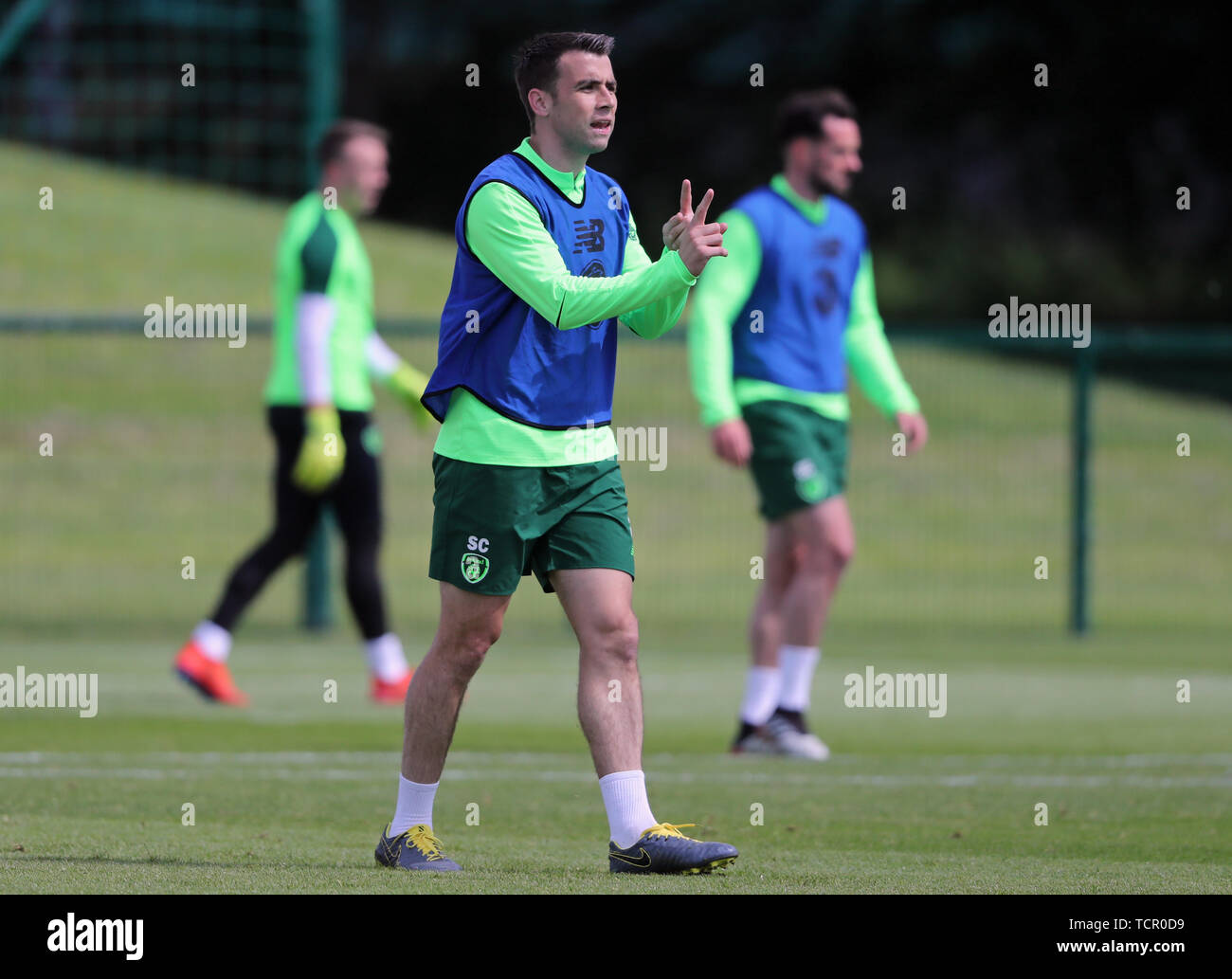 Seamus Coleman während des Trainings auf die FAI National Training Center, Abbotstown, Irland. Stockfoto