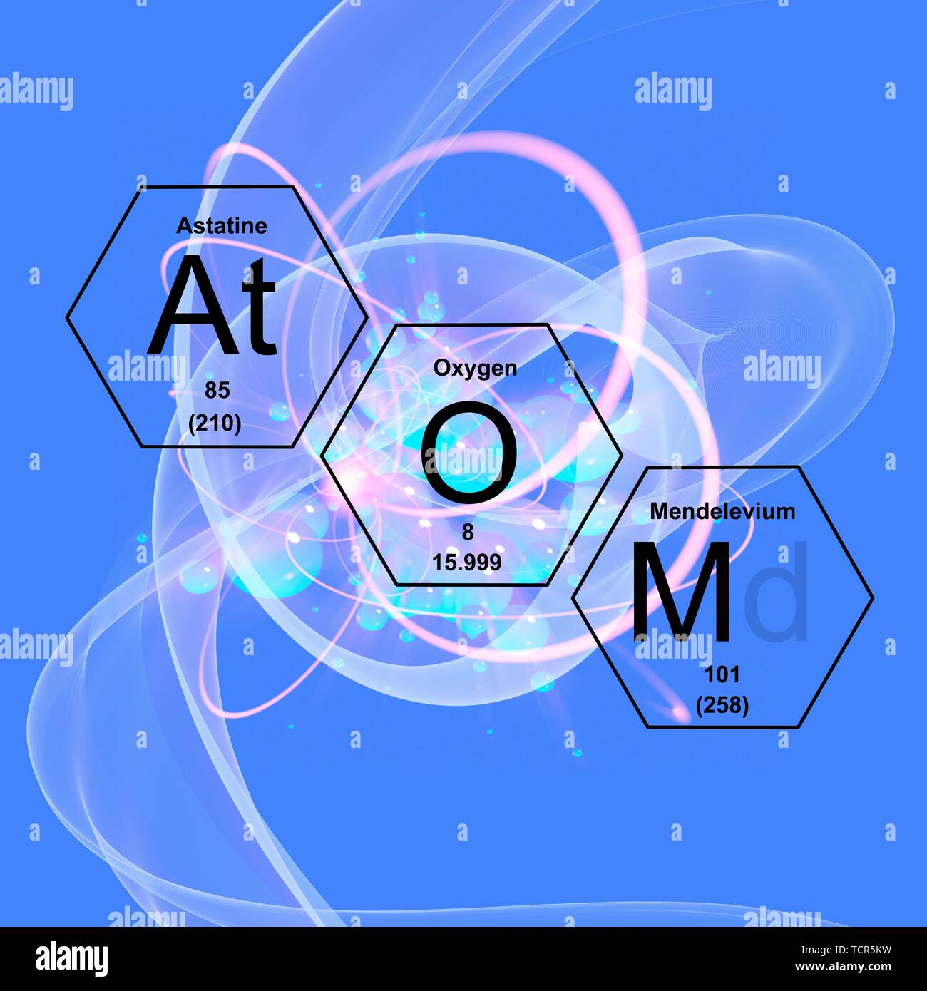 Chemische Elemente, Atom, Abbildung Stockfoto