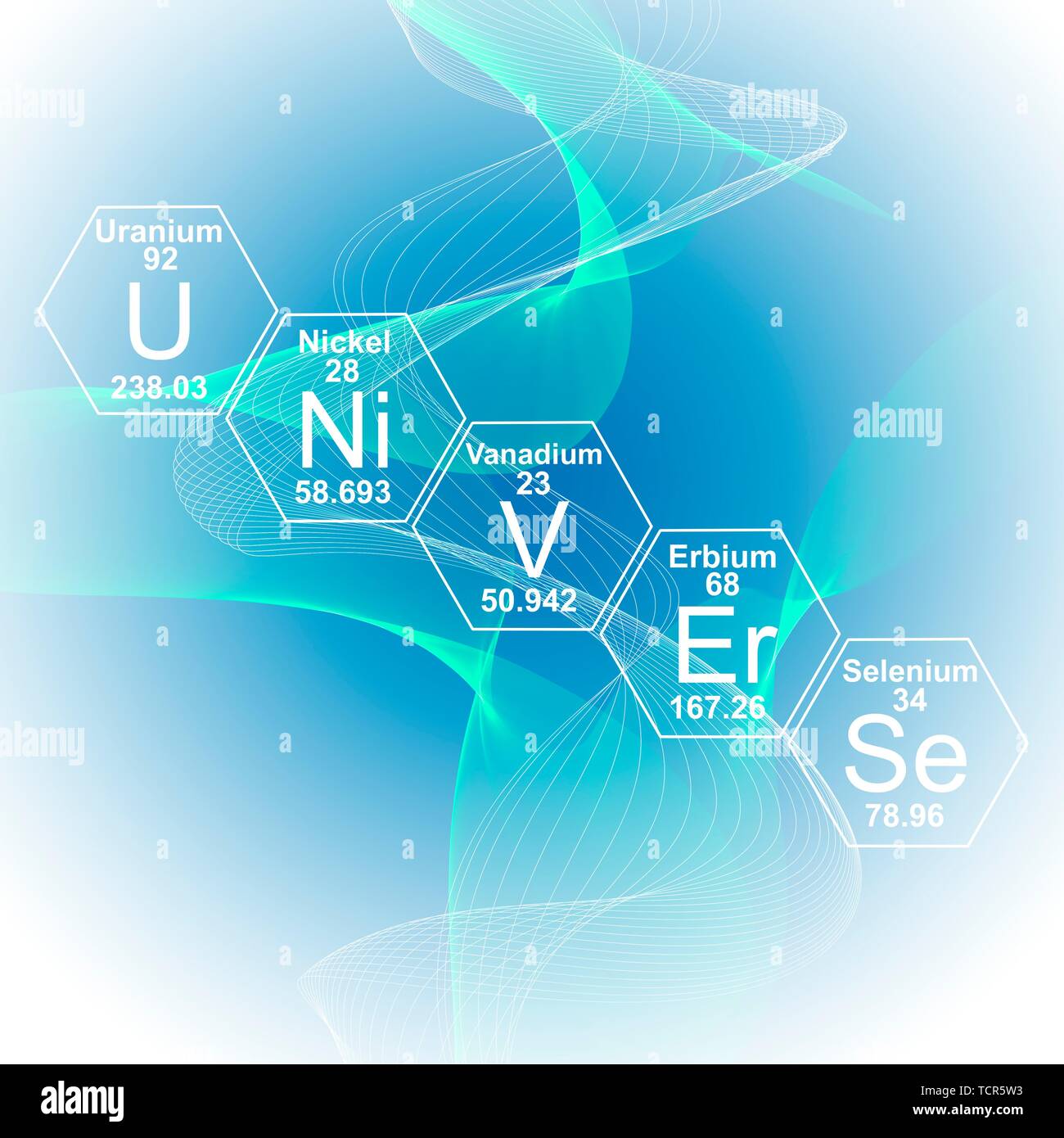 Chemische Elemente Universum, Abbildung Stockfoto