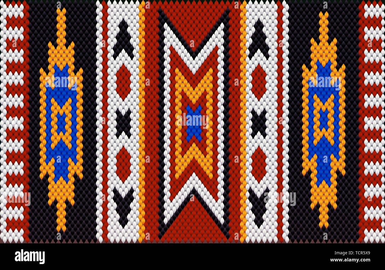 Die traditionelle Ornament der Einwohner in den Osten, die arabische Welt, in der die reichen Farben viel Glück und Wohlstand anzuziehen. Frauen webte Teppiche für wit Stock Vektor