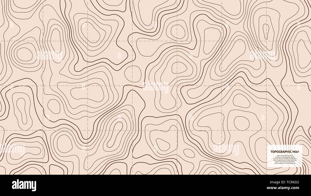 Topographische Karte Welt. Geographische Kontur Raster Stock Vektor