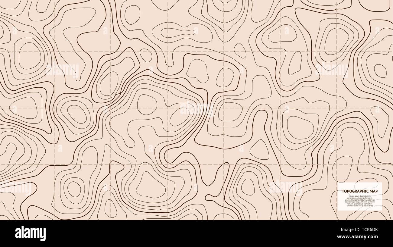 Topographische Karte Welt. Geographische Kontur Raster Stock Vektor