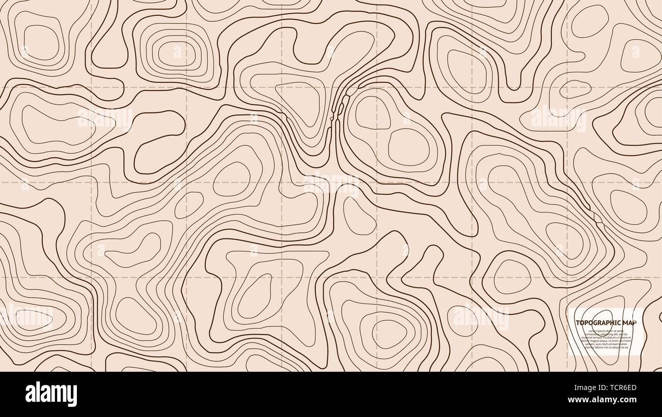 Topographische Karte Welt. Geographische Kontur Raster Stock Vektor