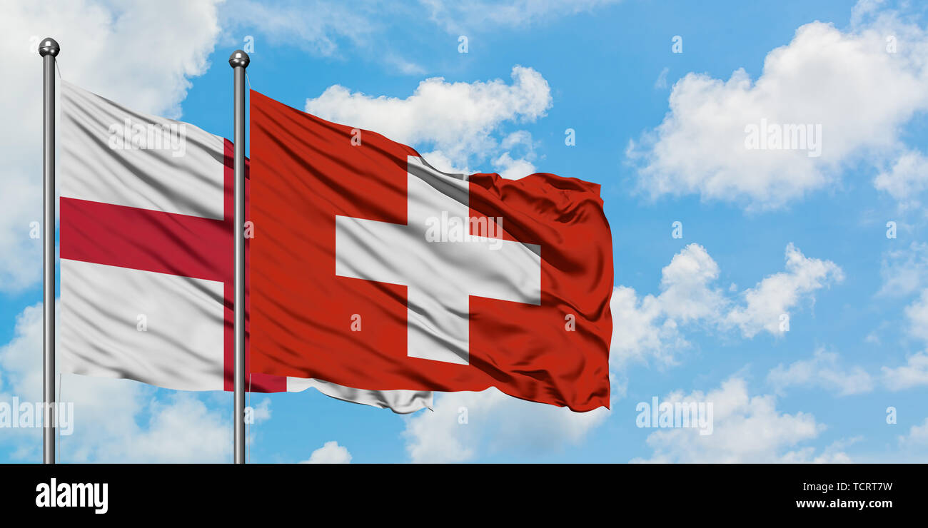 Waving Flag Switzerland England Stockfotos und -bilder Kaufen - Alamy