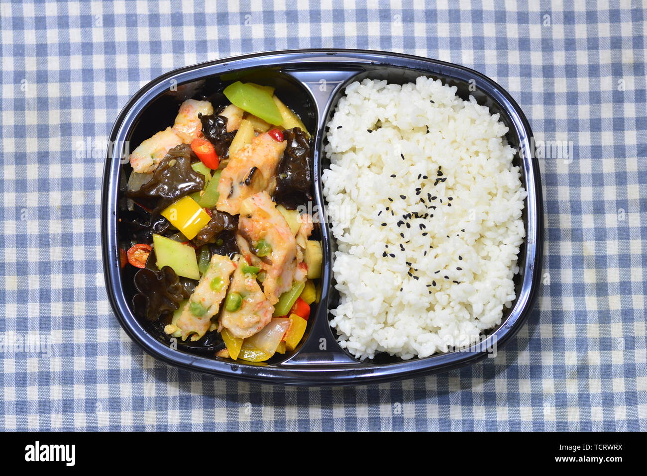 Flugzeug Essen, high-speed rail Essen, Fast Food, high-end Lunch Box. Stockfoto