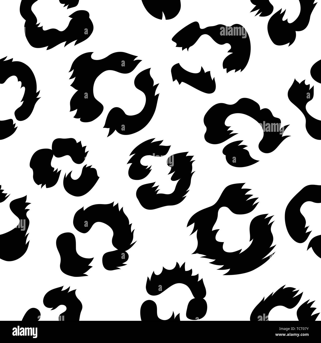 Leopard nahtlose Muster. Fell Hintergrund. Schwarz Weiss Vector Illustration Stock Vektor