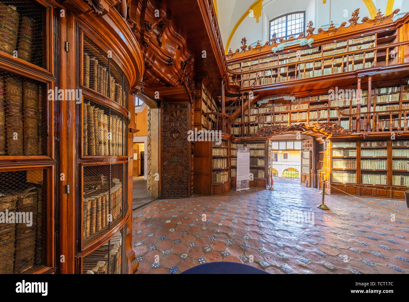 Die Biblioteca Palafoxiana ist eine Bibliothek in Puebla, Mexiko. Stockfoto