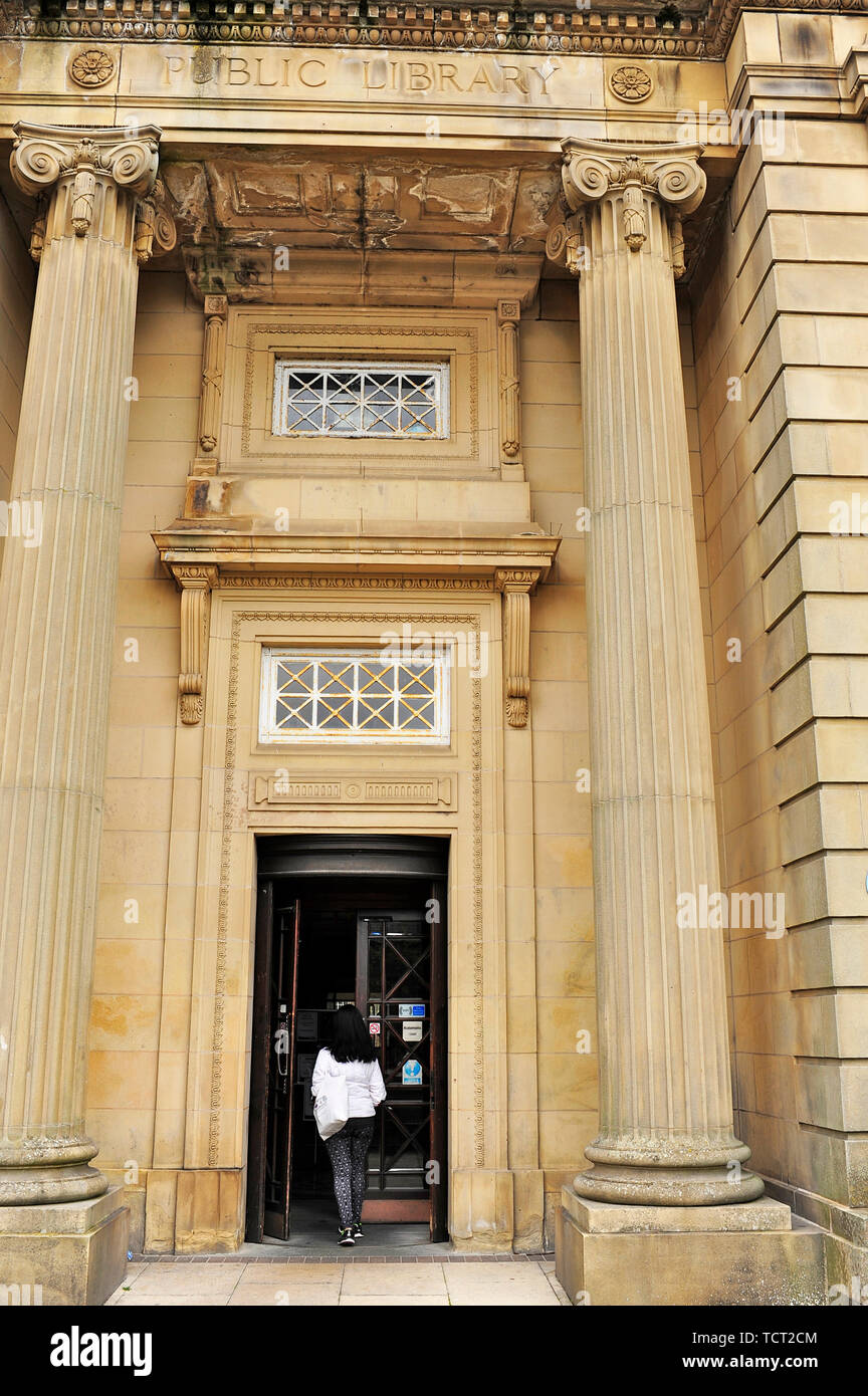 Burnley zentrale Bibliothek geöffnet von den Grafen von Elgin und Kingardine im Jahre 1930 zu einem Preis von £ 37.000 die Hälfte davon kam aus dem Carnegie Trust Stockfoto